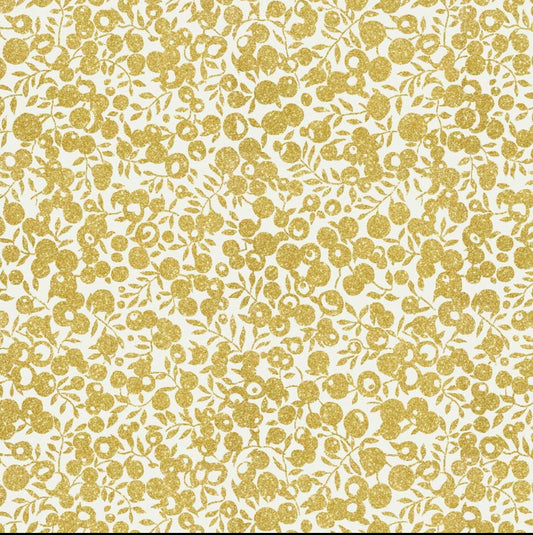 Metallic Gold Wiltshire Shadow - Merry & Bright - Liberty Cotton Fabric ✂️ £12 pm ☆
