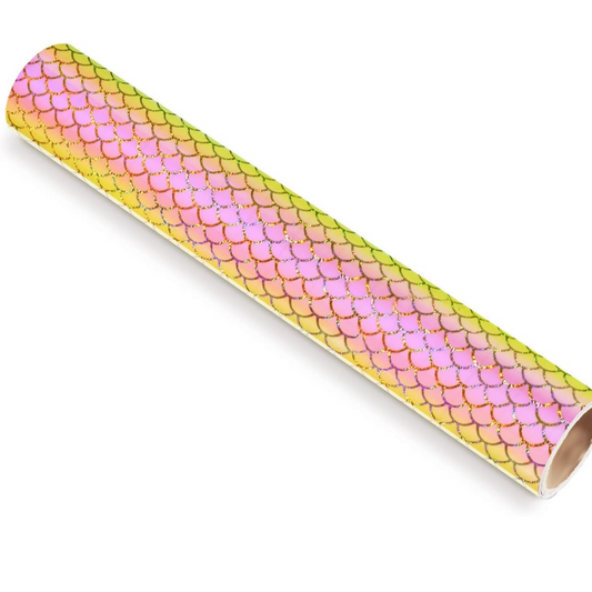 Peach Yellow Mermaid Scales Teckwrap Pattern Self Adhesive Vinyl ✂️ ☆