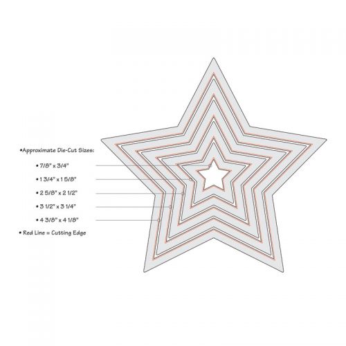Sizzix Framelits Die Set 5PK - Stars 657567 ✂️ ☆