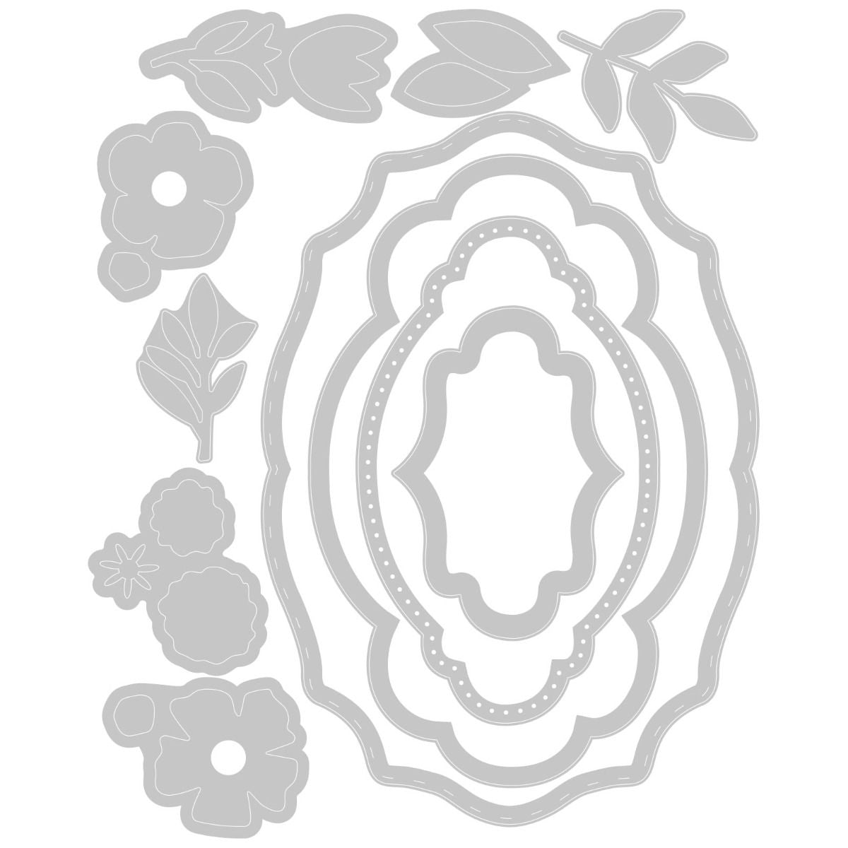 Sizzix Thinlits Die Set 11PK - Layered Labels 665482 ✂️ ☆