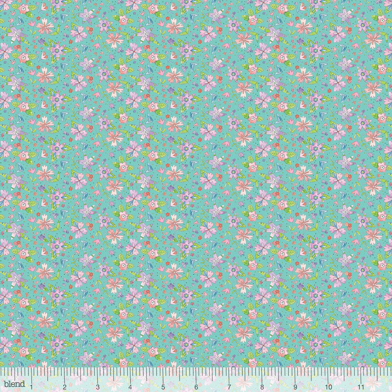 Floral Ramble Aqua - Waltz of Whimsy - Blend Cotton Fabric ✂️ £7 pm *SALE*