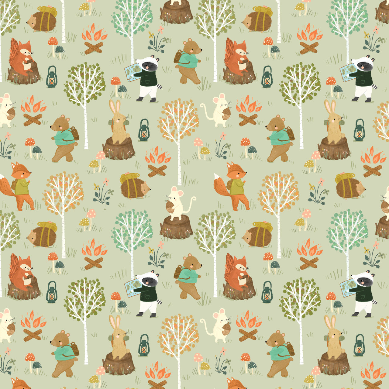 Animals & Woodland - Cedar Camp - Dashwood Studio Cotton Fabric ✂️ £13 pm