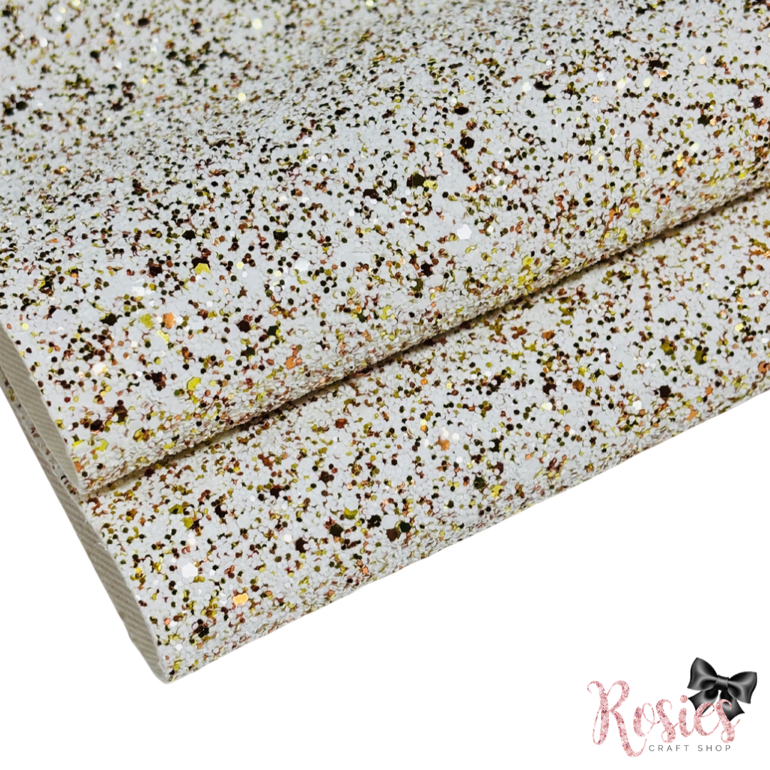 Champagne Kisses Chunky Glitter Fabric | Luxury Core Collection | Bow Making Fabric