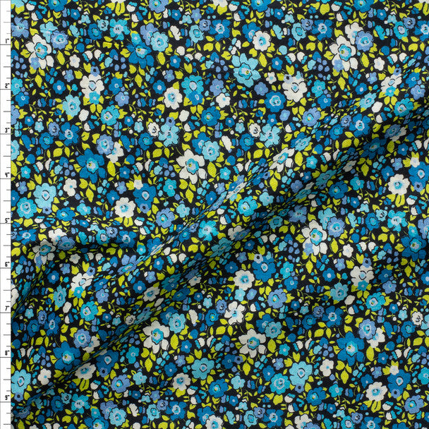 Blueberry Flowers | Laguna Jersey | 150cm Wide | Robert Kaufman Jersey Knit Fabric | £16 pm