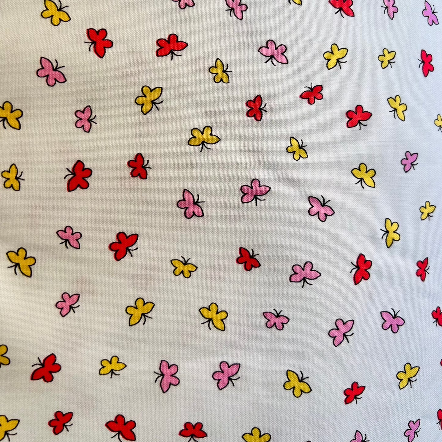 REMNANT 130cm x 110cm White Butterflies - Fly, Fly Butterfly - Michael Miller Cotton Fabric ✂️