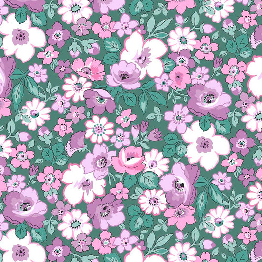 Purple Floral Hedgerow Bloom - Heirloom 1 Collection - Liberty Cotton Fabric ✂️ £12 pm *SALE*