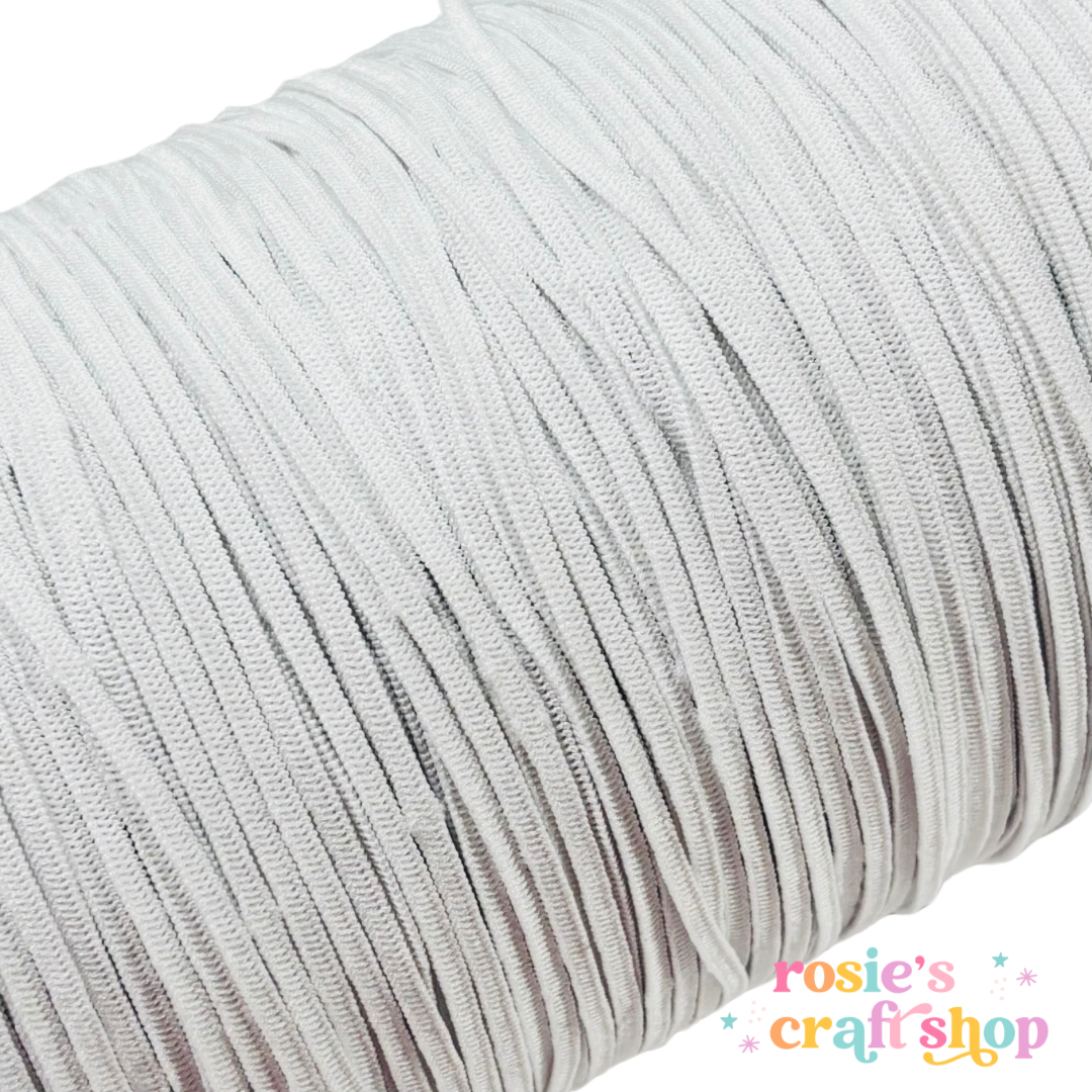 3mm Flat White Elastic ✂️ Basic ☆