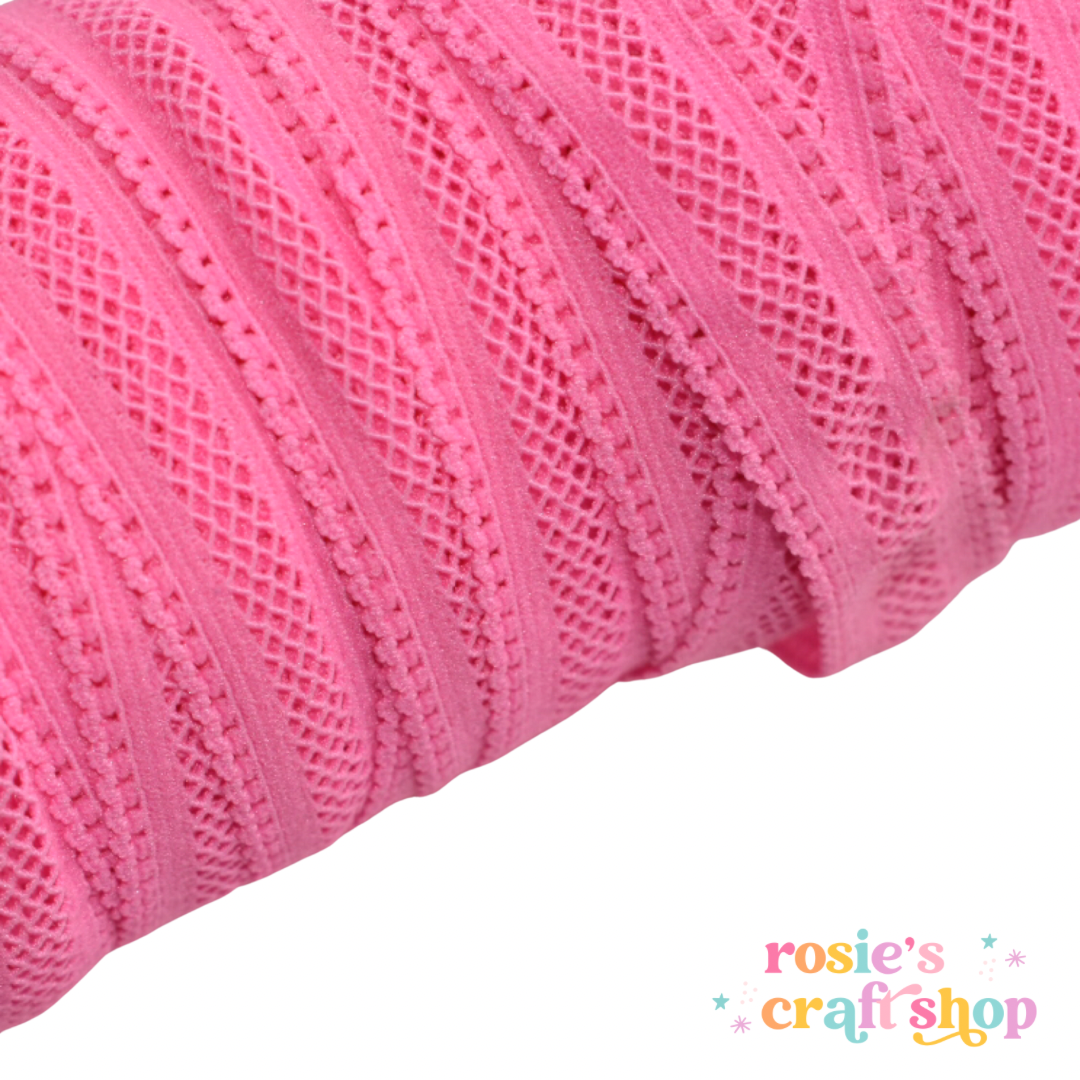 5/8" 156 Hot Pink Criss Cross Headband Elastic 16mm ✂️ ☆