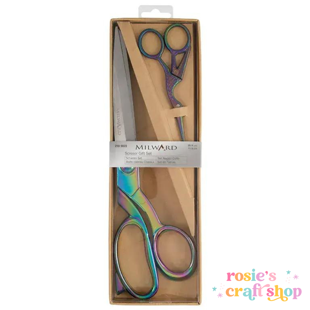 Milward Scissors Gift Set in Rainbow Chrome for Dressmaking & Embroidery ✂️ ☆