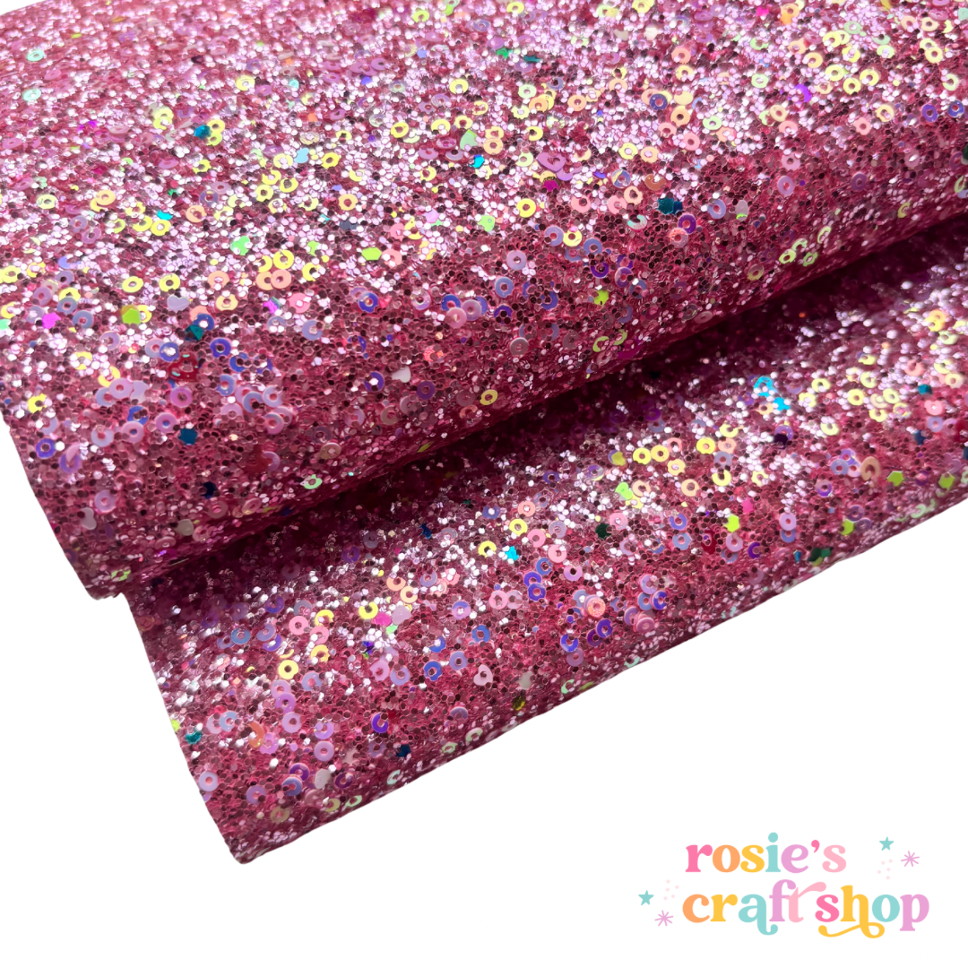 Pop Princess Pink Sequin Chunky Glitter Fabric ✂️ ☆