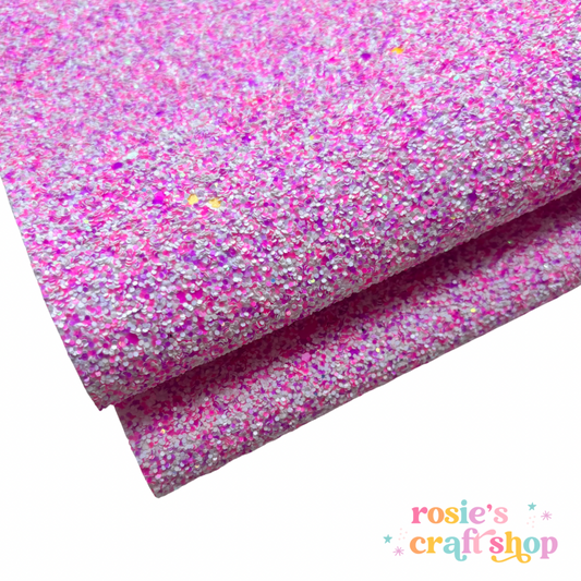 Tutti Frutti Pink Mix Chunky Glitter Fabric ✂️ ☆