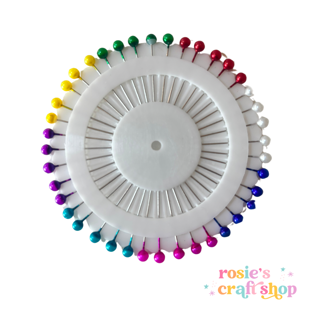 Faux Pearl Head Sewing & Dressmaking Pins Wheel of 40 ✂️ ☆