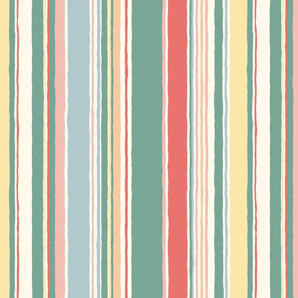 Red & Green Deckchair Stripe - Riviera Collection - Liberty Cotton Fabric ✂️ £10 pm *SALE*