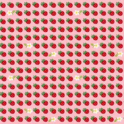 Mini Strawberry on Pink - Petite Classics - Sevenberry Cotton Fabric ✂️ £12 pm