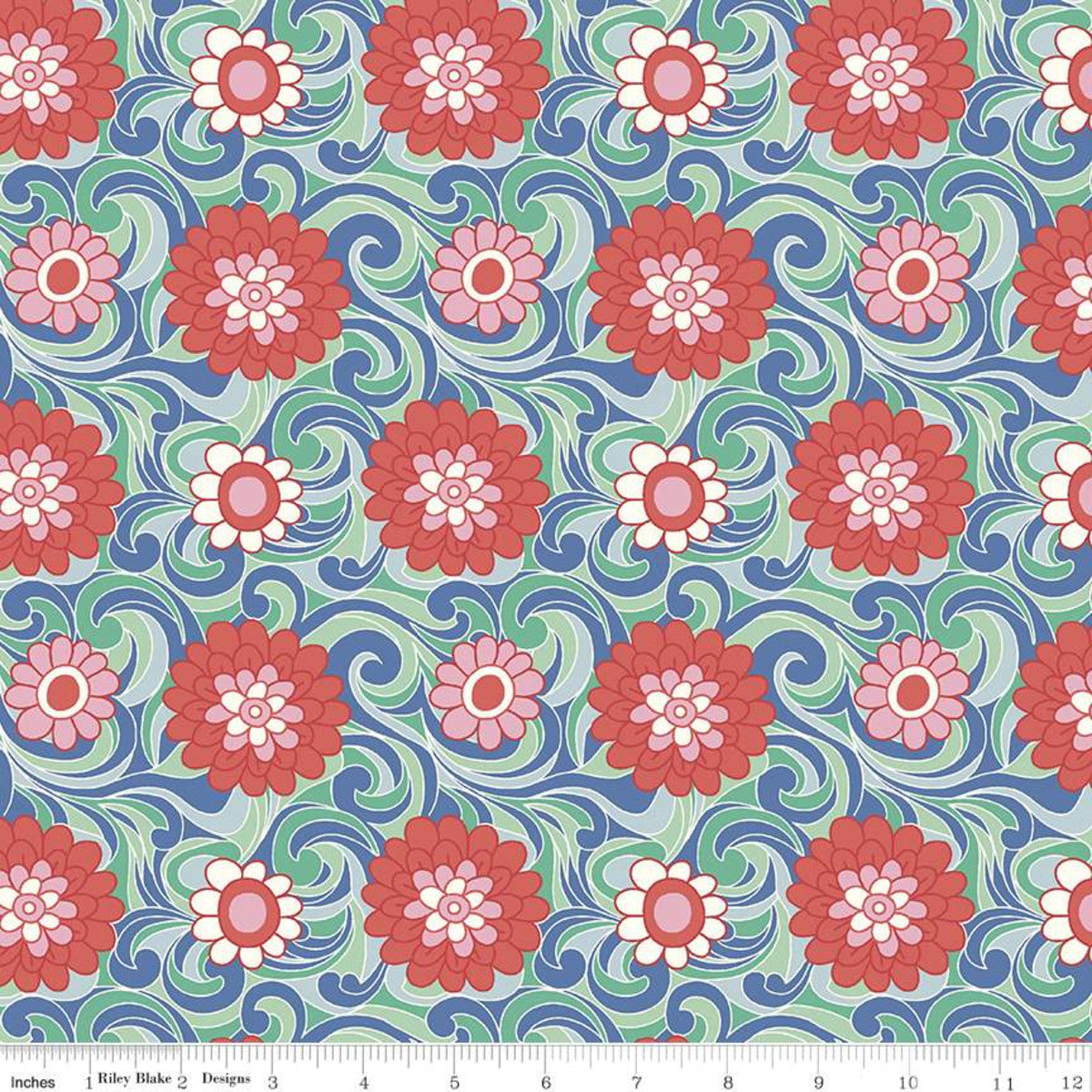 Carnation Carnival Red Flowers - Carnaby Collection - Liberty Cotton Fabric ✂️ £10 pm *SALE*