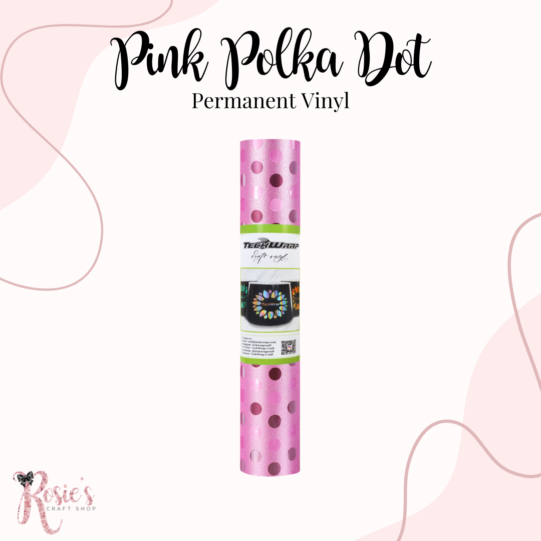 Teckwrap Polka Dot Permanent Adhesive Vinyl