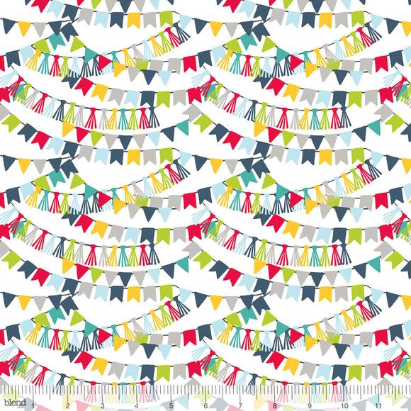 Bunting Bannerline Blue - Piccadilly - Blend Cotton Fabric ✂️ £8 pm *SALE*
