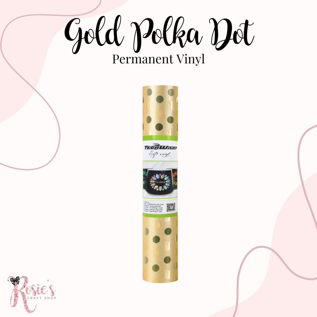 Teckwrap Polka Dot Permanent Adhesive Vinyl
