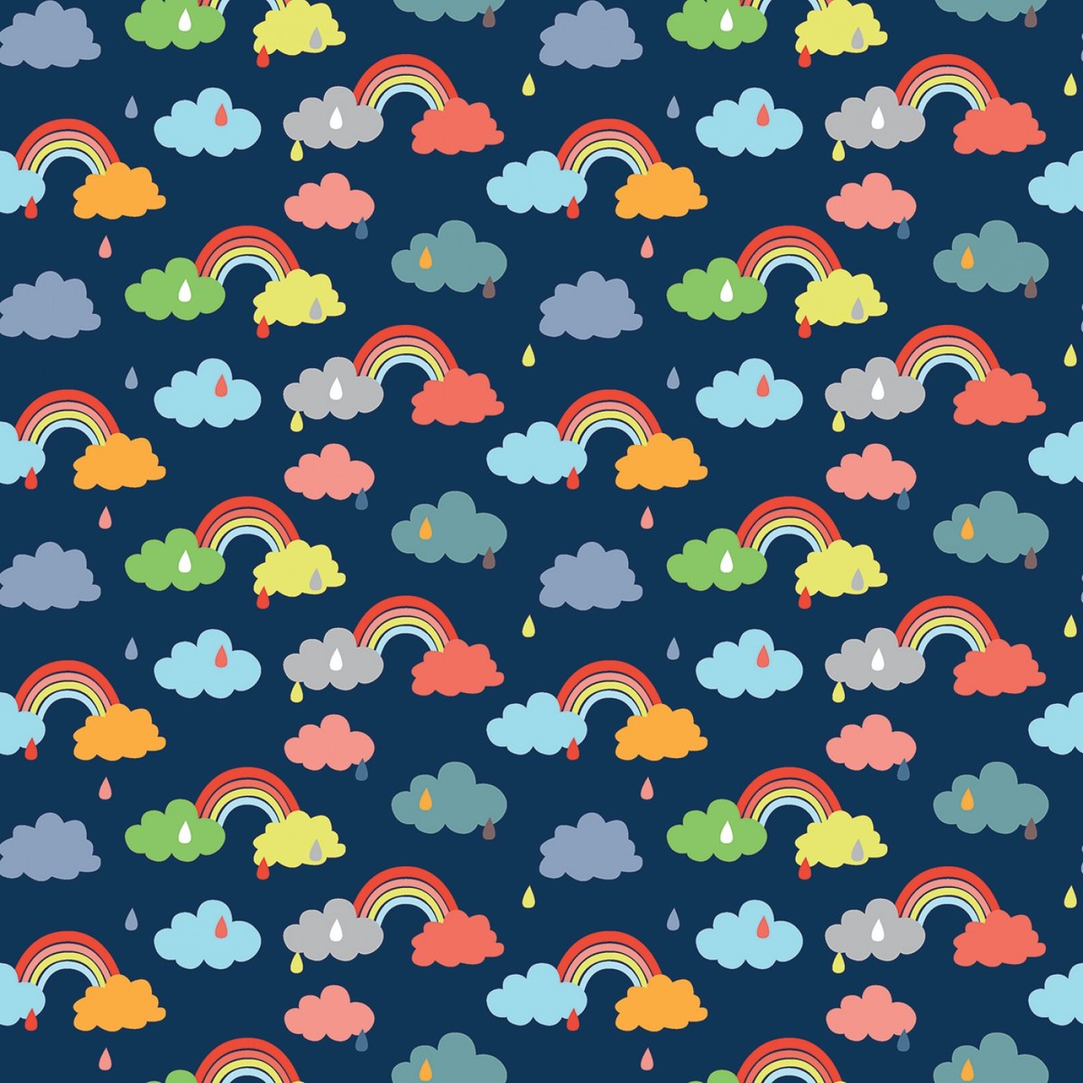 Rainbows on Blue - Promise Rainbows - Noah's Ark - Riley Blake Cotton Fabric ✂️ £9 pm *SALE*