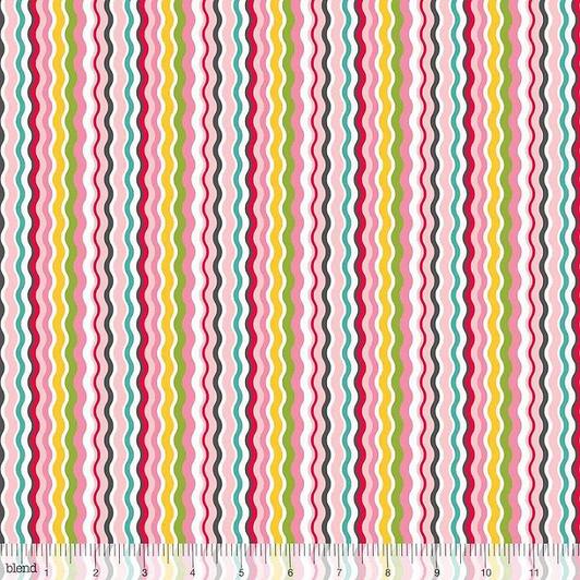 Wavy Lines Zanie Pink - Piccadilly - Blend Cotton Fabric ✂️ £8 pm *SALE*