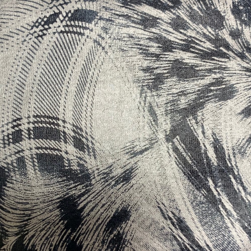 Abstract Silver Leathered Effect Metallic Felt