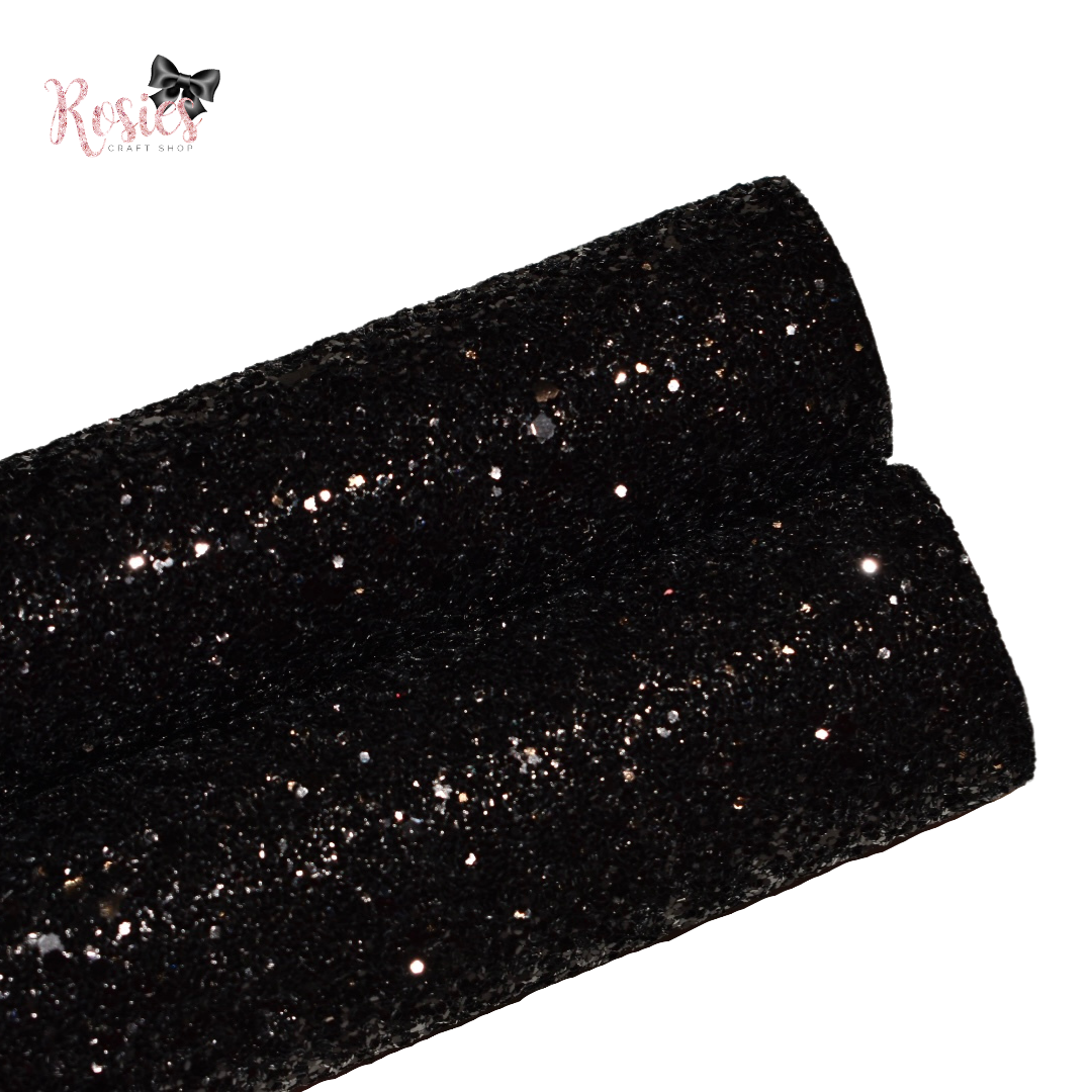 Black Chunky Glitter Fabric - Luxury Core Collection Rosie's Craft Shop Ltd Black Chunky Glitter Fabric - Luxury Core Collection Rosie's Craft Shop Ltd