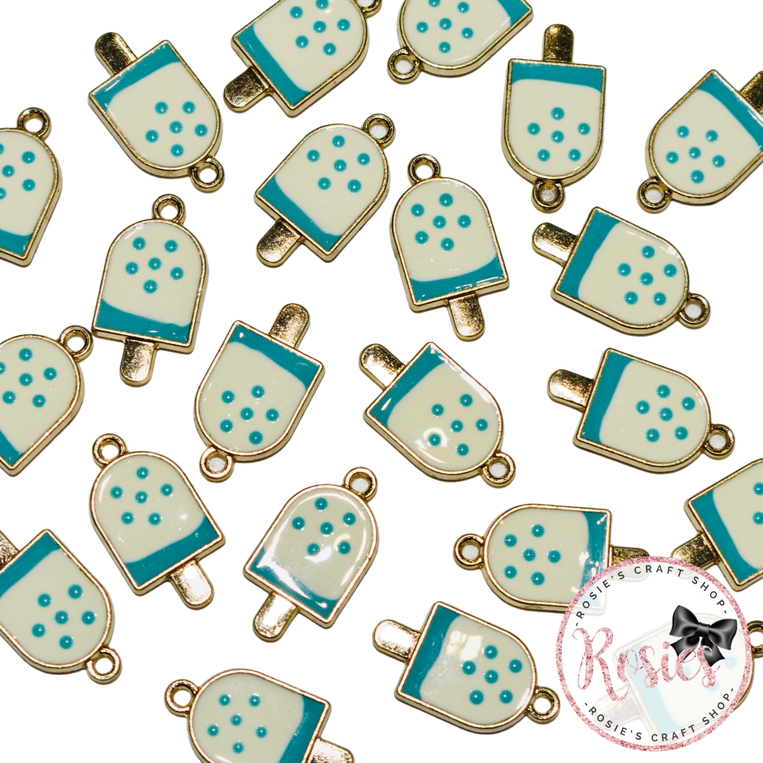Blue Lollipop Enamel Charm 19mm x 12mm *SALE*