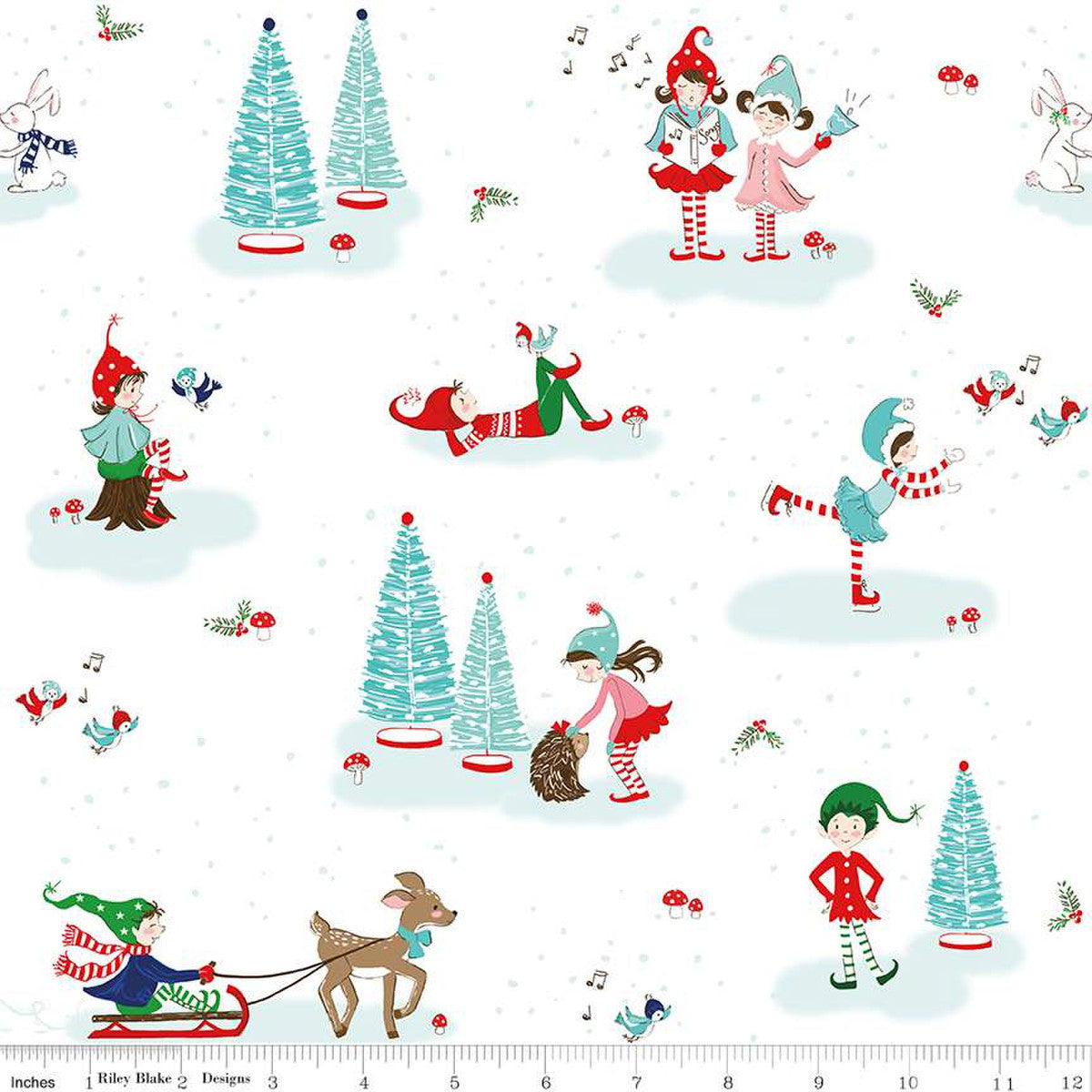 Pixie Noel Main White - Pixie Noel 2 - Riley Blake Cotton Fabric ✂️