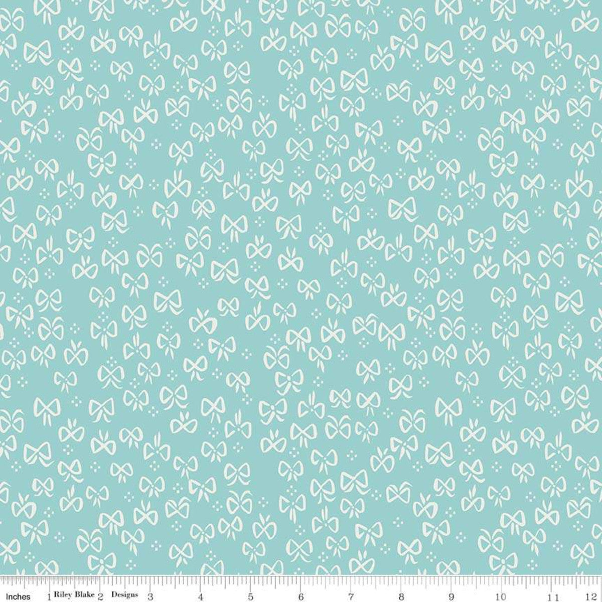 Red Riding Hood Bows Teal - Little Red In The Woods - Riley Blake Cotton Fabric ✂️ £7 pm *SALE*