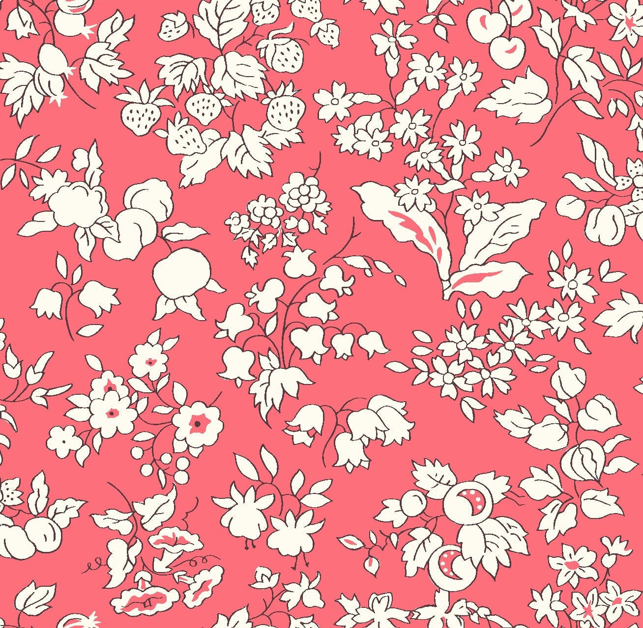 Fruit Silhouette in Red by Liberty - The Orchard Garden - Rosie's Craft Shop Ltd