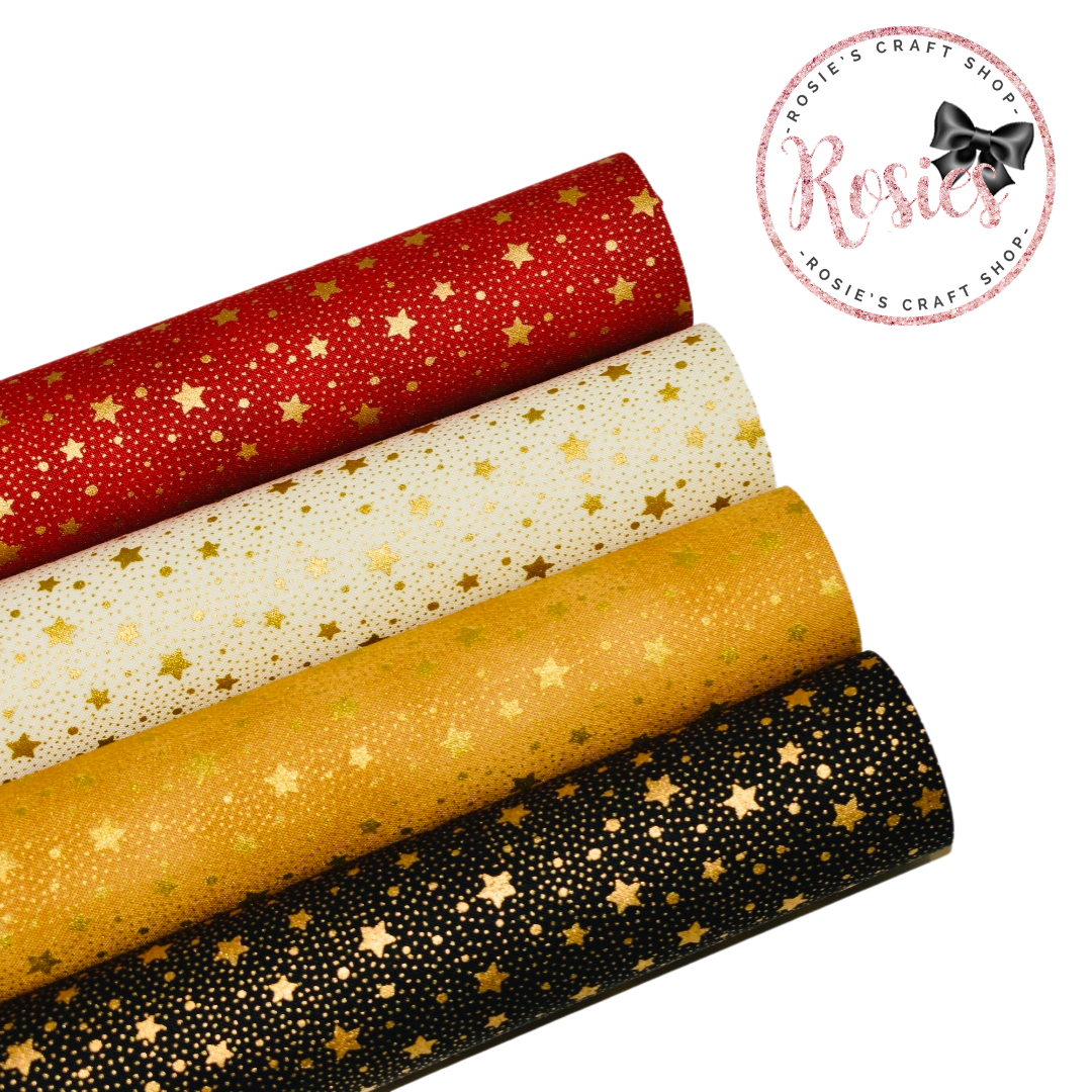 Metallic Gold Stars Designer Fabric Felt