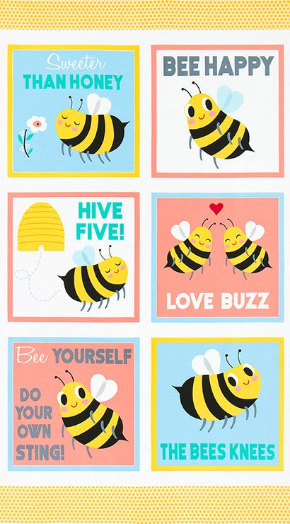Bees Knees Pillow Panel - Bees Knees - Robert Kaufman Cotton Fabric ✂️
