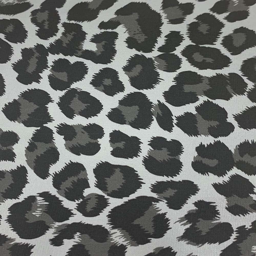 Leopard Silver Metallic Stretch Iron On Vinyl HTV
