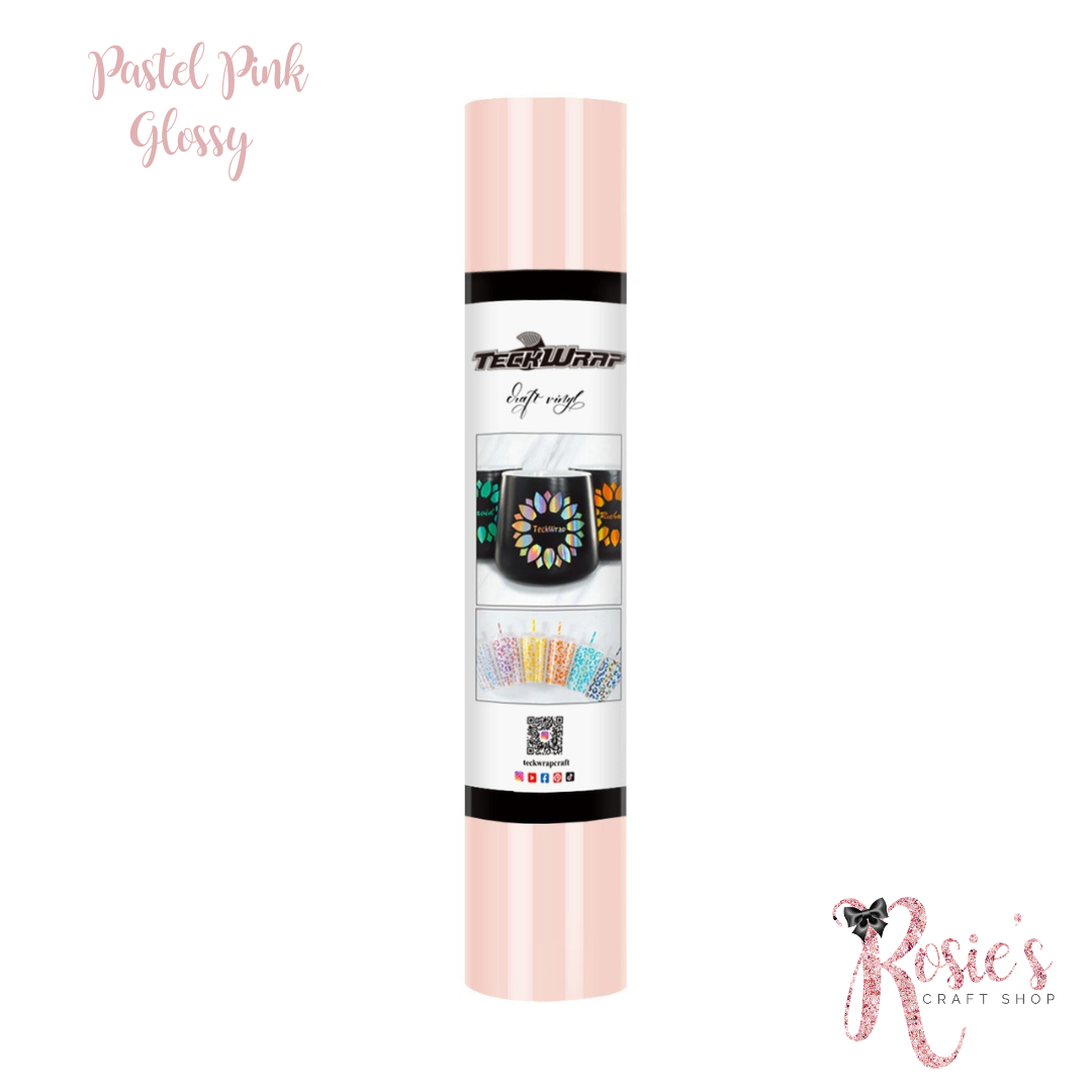 Pastel Pink Teckwrap Glossy Adhesive Vinyl ✂️ ☆