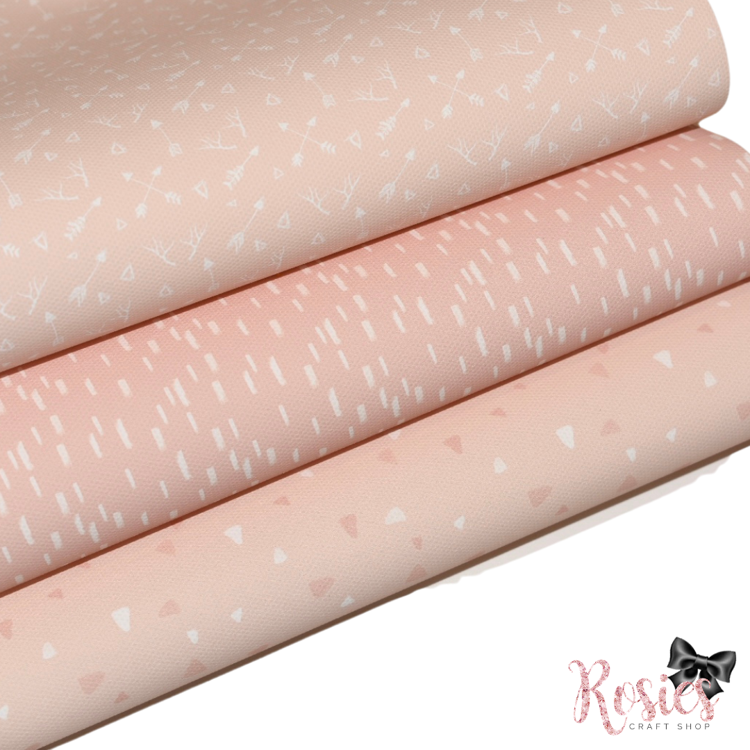 Pastel Printed Bow Fabric Canvas - Pink Bundle 1