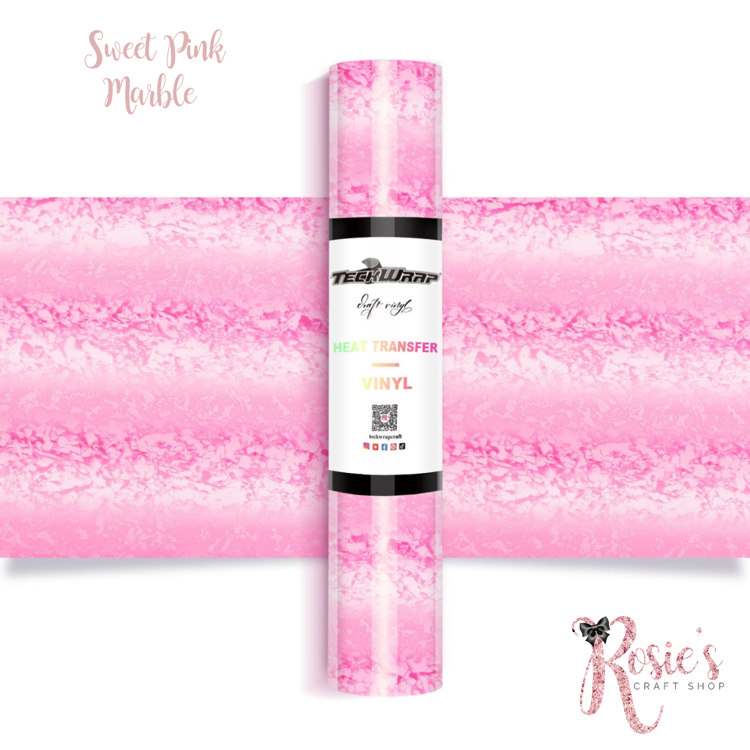 Sweet Pink Marble Teckwrap HTV Heat Transfer Vinyl ✂️