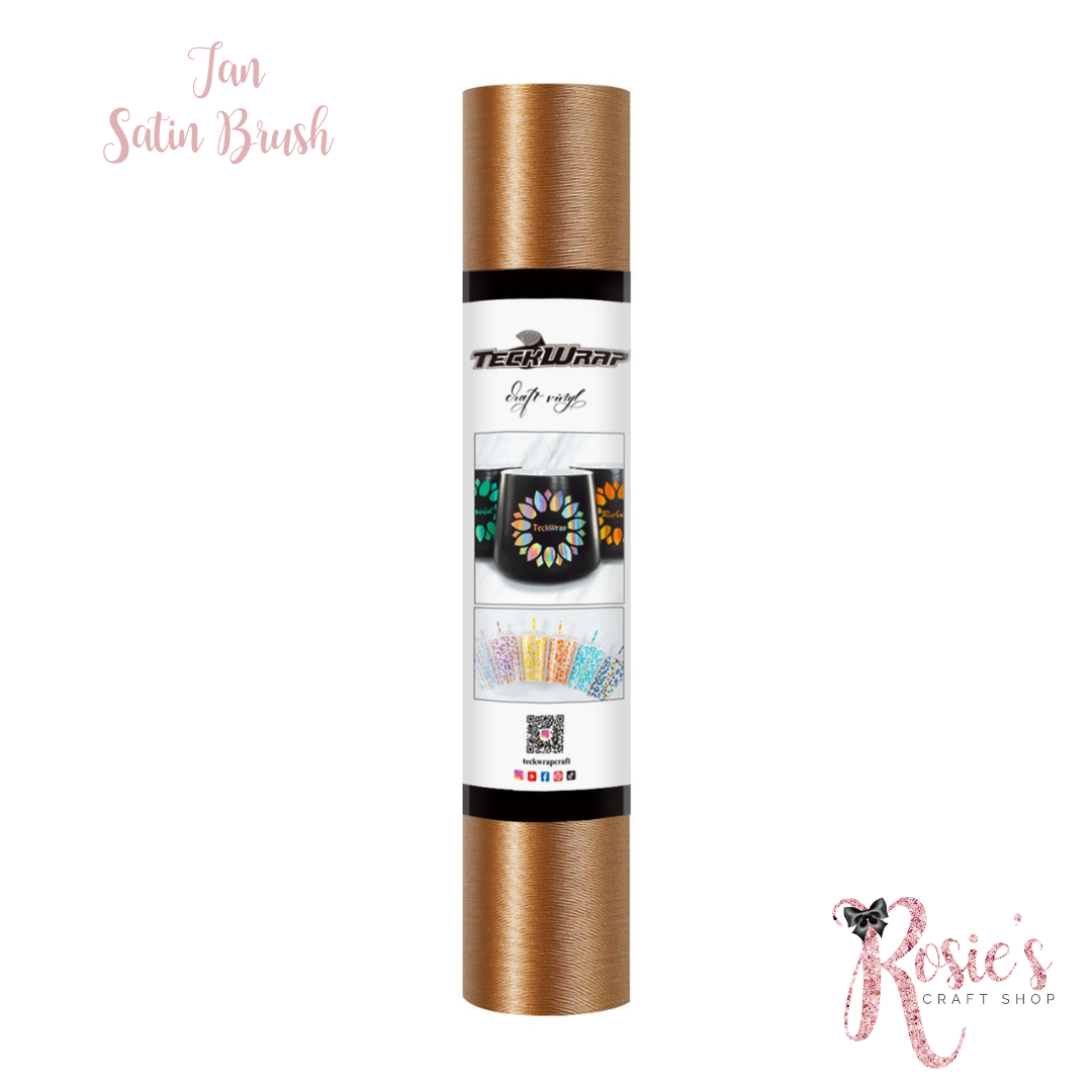Tan Satin Brush Teckwrap Adhesive Vinyl ✂️