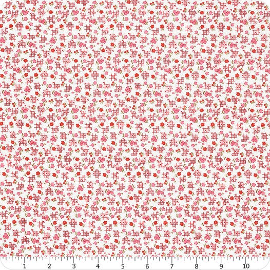 Tic Tac Toe Floral Hearts - Love Letters - Riley Blake Cotton Fabric ✂️ £9 pm *SALE*