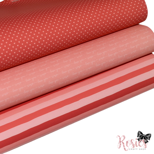 Valentine's Printed Bow Fabric Canvas - Be Mine Bundle 3
