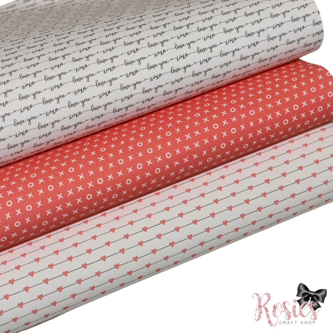 Valentine's Printed Bow Fabric Canvas - Be Mine Bundle 4