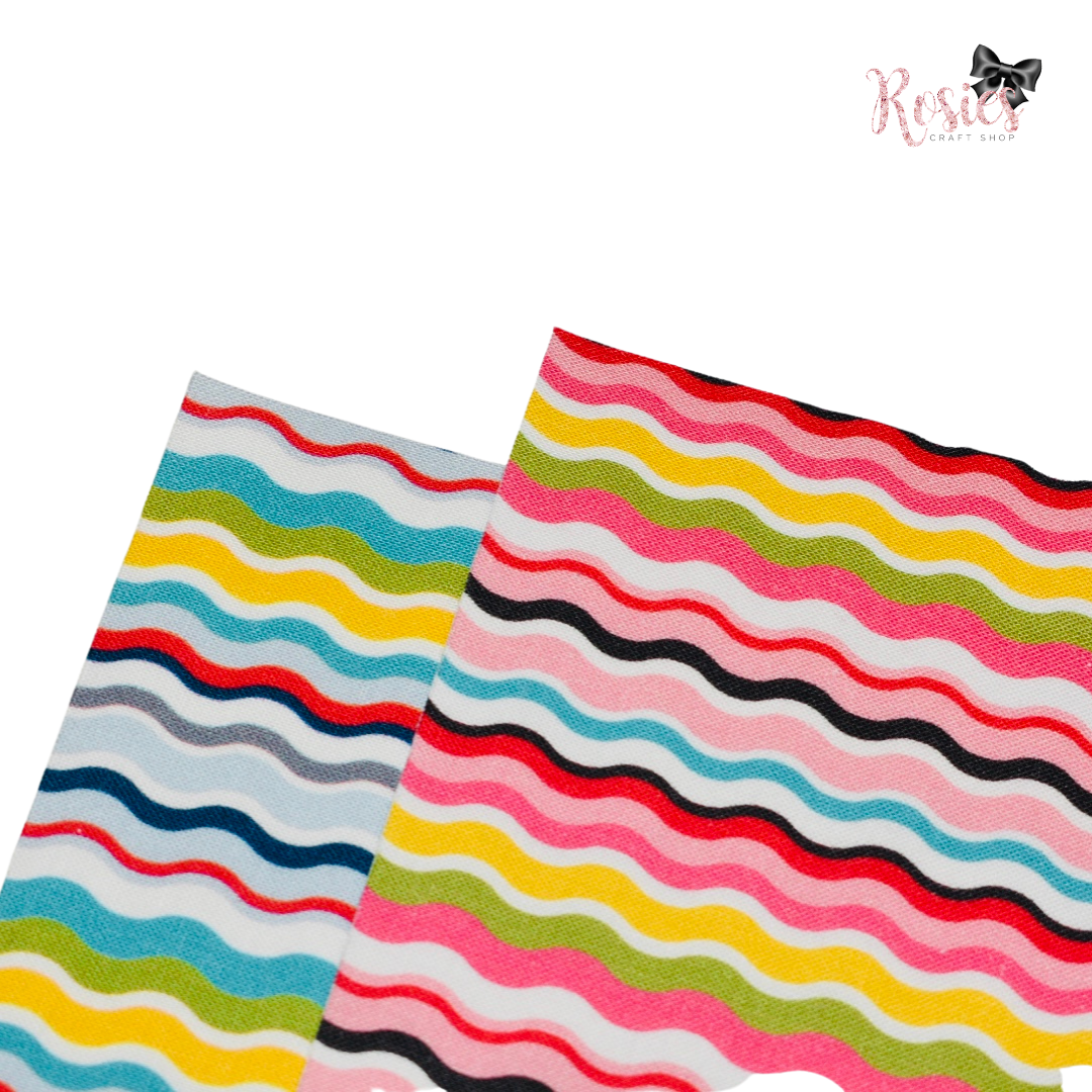 Wavy Lines Bright Designer Fabric Felt