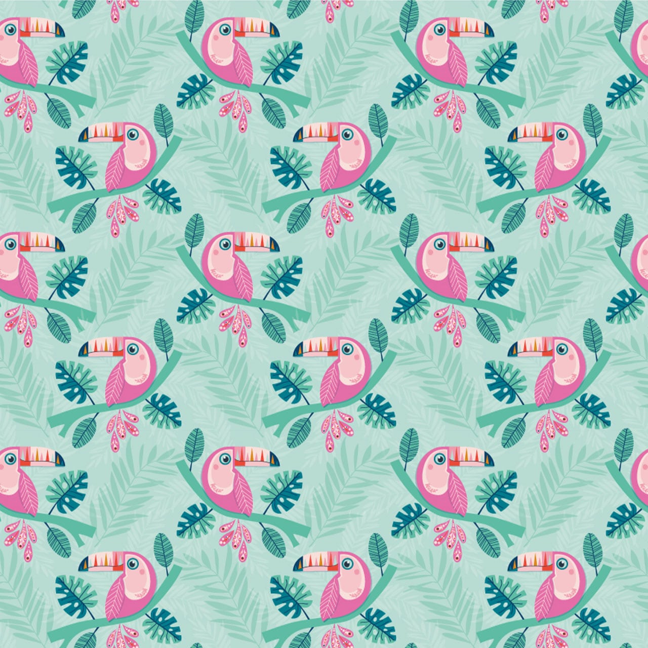 Toucans on Green - Dandelion Jungle - Dashwood Studio Cotton Fabric ✂️ £13 pm