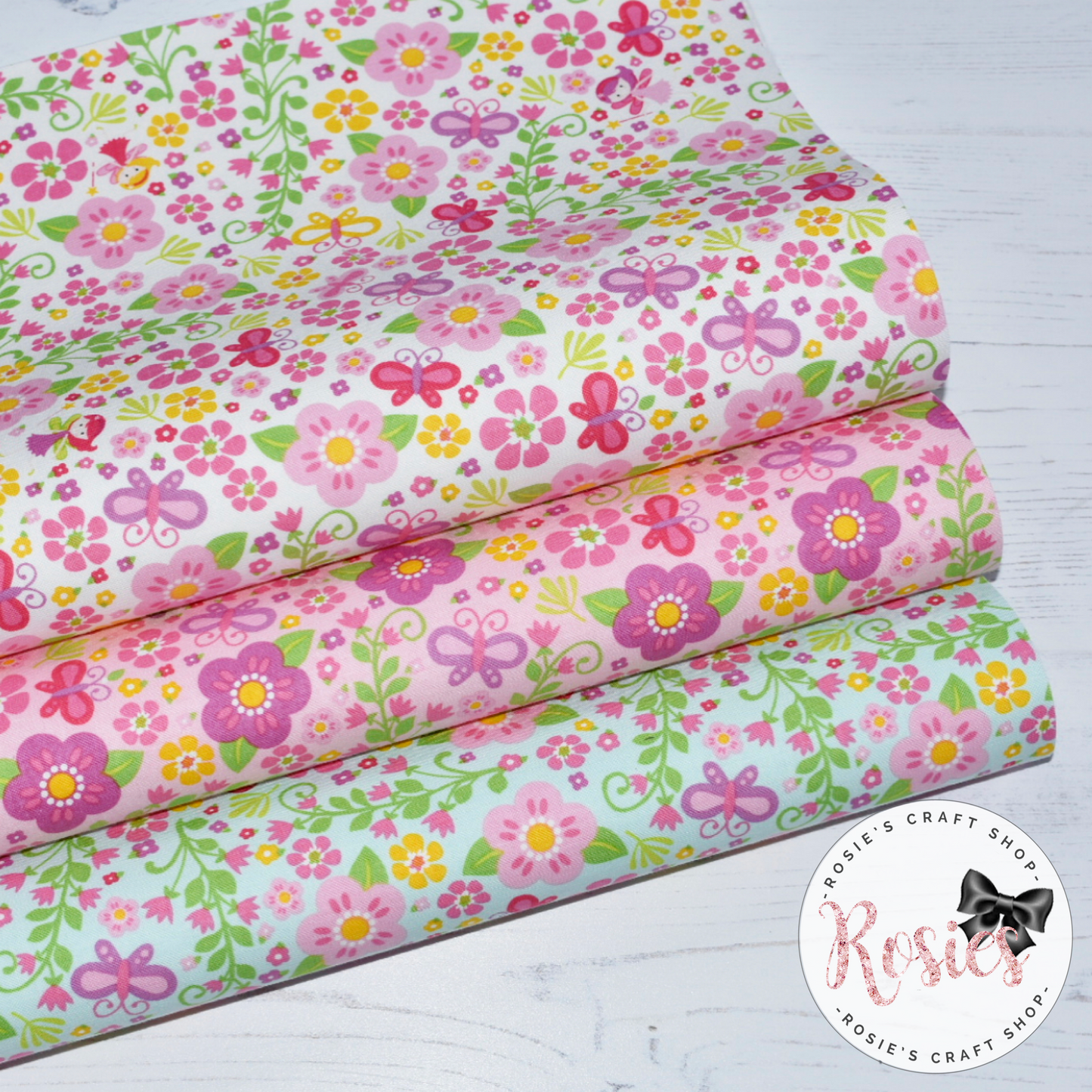 Fairy Garden Floral Butterfly Designer Fabric Felt