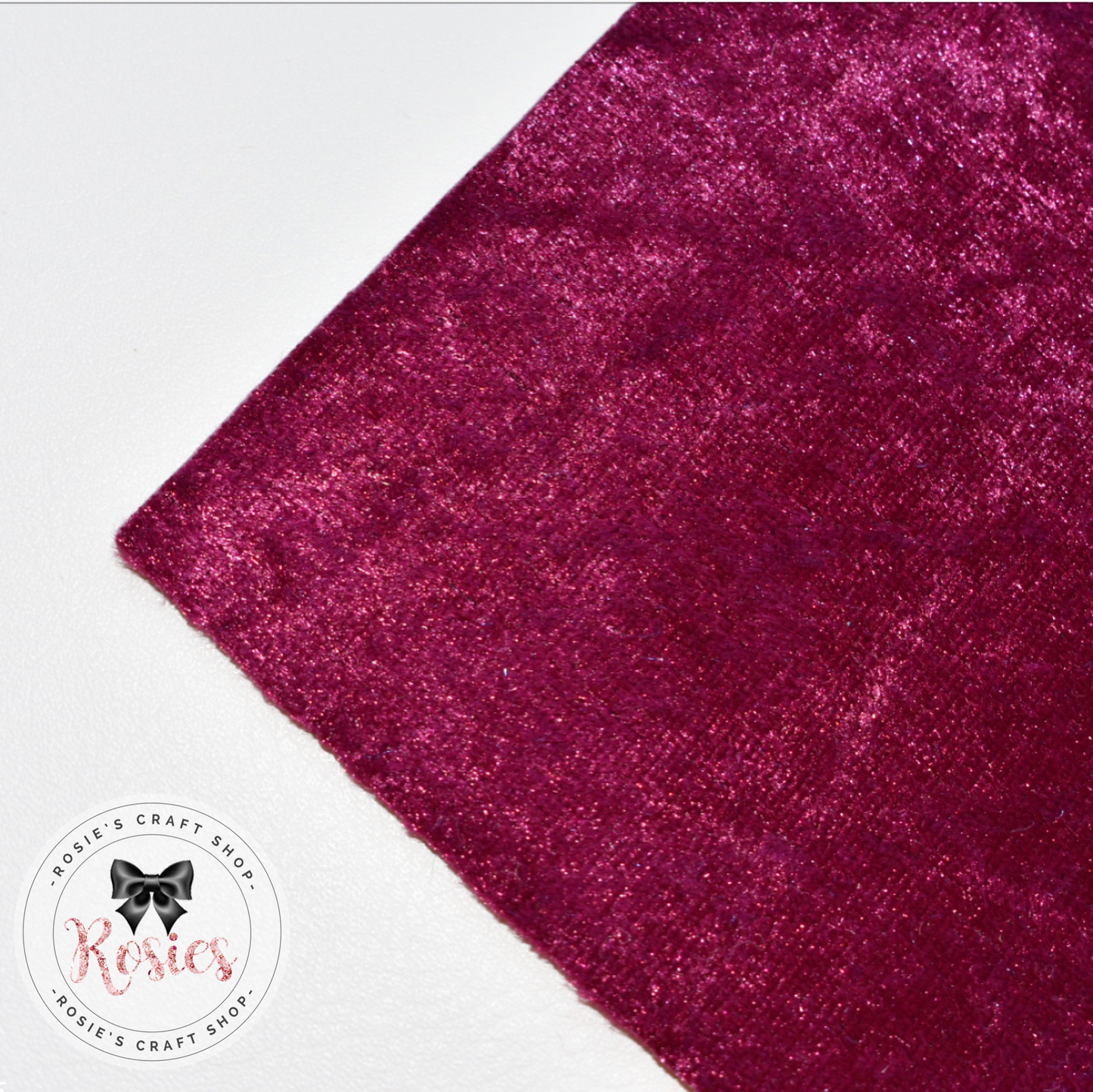 Damson Crushed Velvet Fabric Felt - Rosie's Craft Shop Ltd