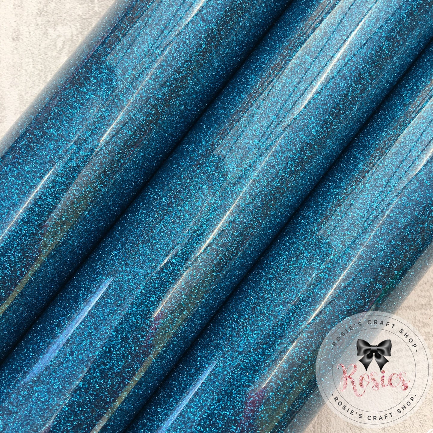 Aqua Glitter Iron On Vinyl HTV - Rosie's Craft Shop Ltd