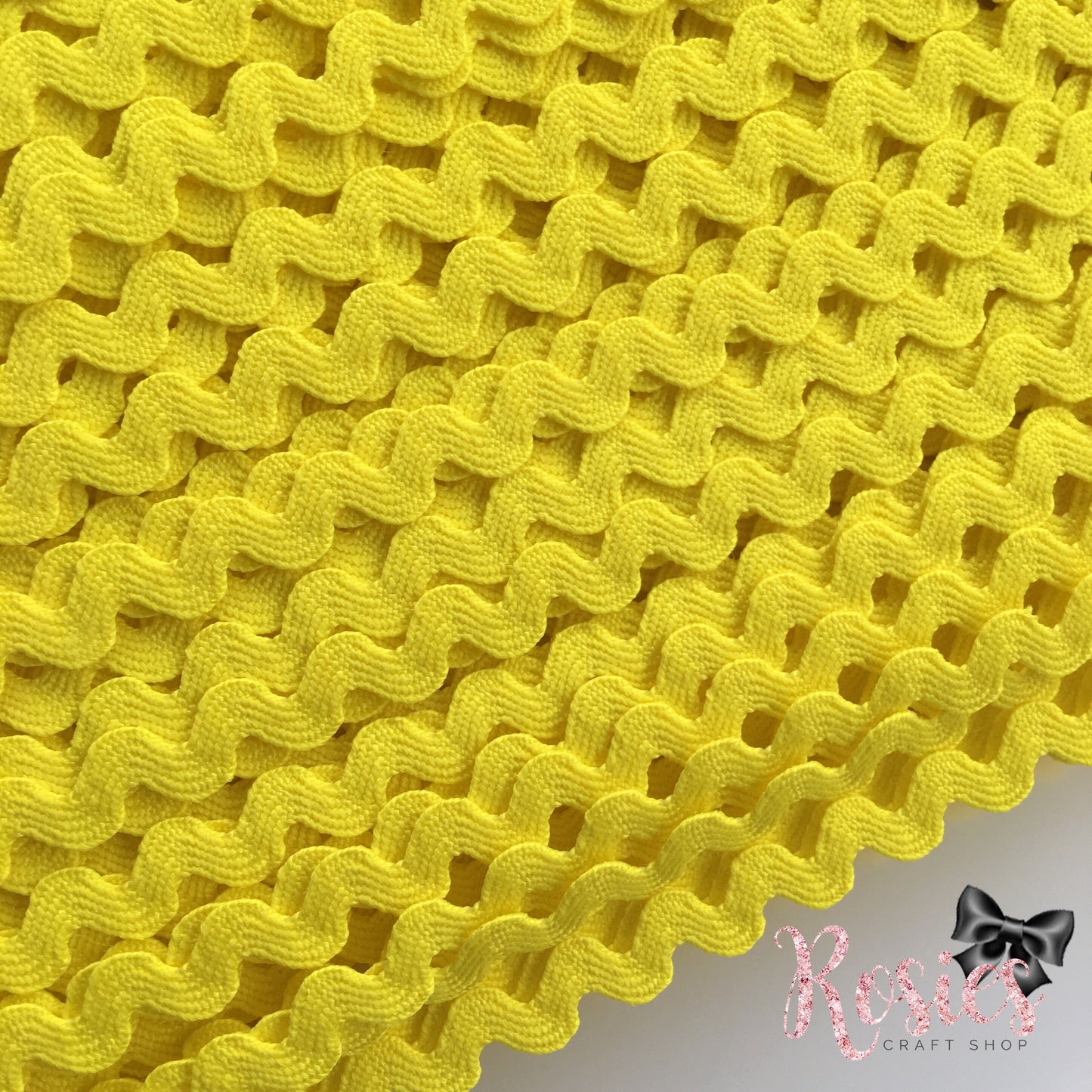 Yellow 8mm Ric Rac Trim - Rosie's Craft Shop Ltd