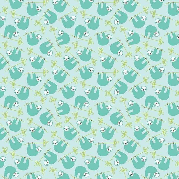 Sloths on Green - Under the Canopy - Riley Blake Cotton Fabric ✂️ £8 pm *SALE*