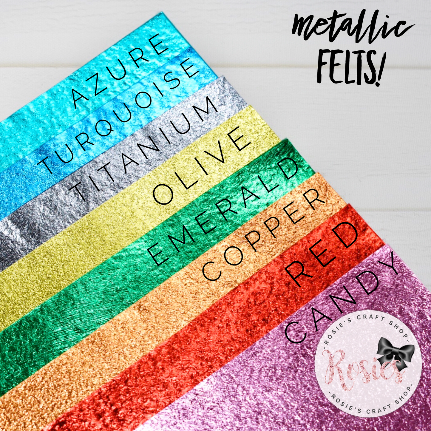 Plain Leathered Effect Metallic Wool Felt - Rosie's Craft Shop Ltd