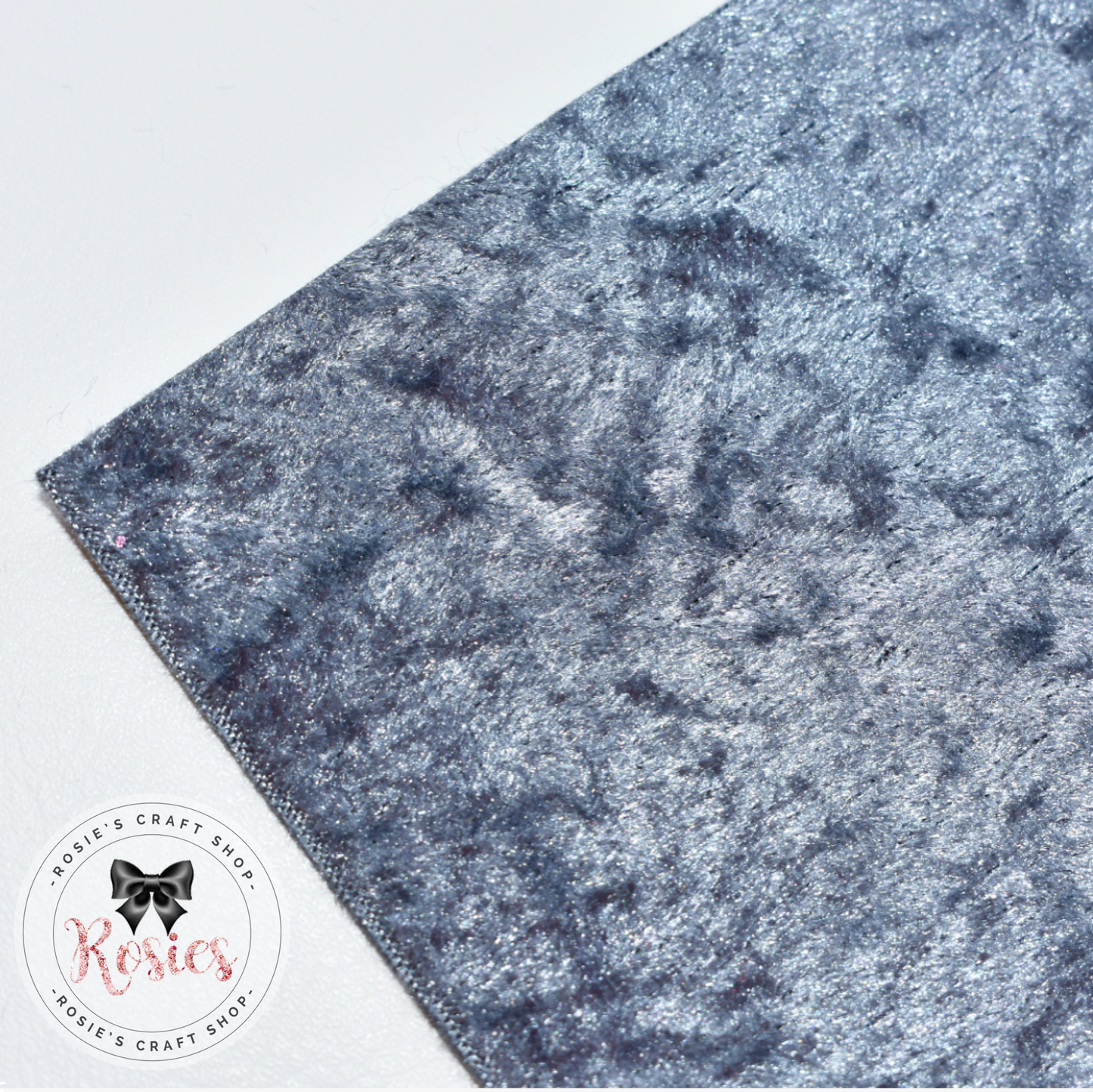 Grey Crushed Velvet Fabric Felt - Rosie's Craft Shop Ltd
