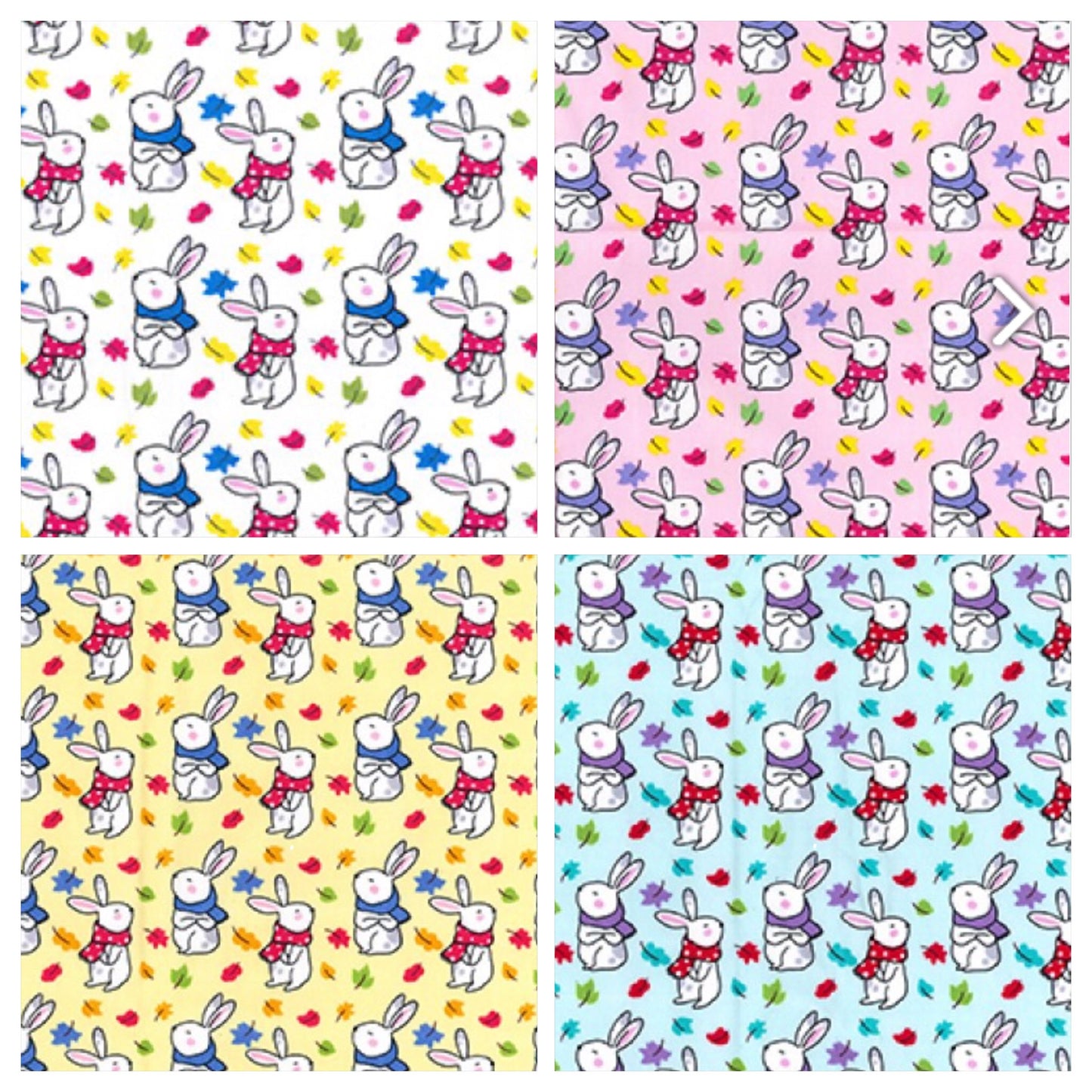 Little Bunnies in Scarves Fabric Felt - Rosie's Craft Shop Ltd